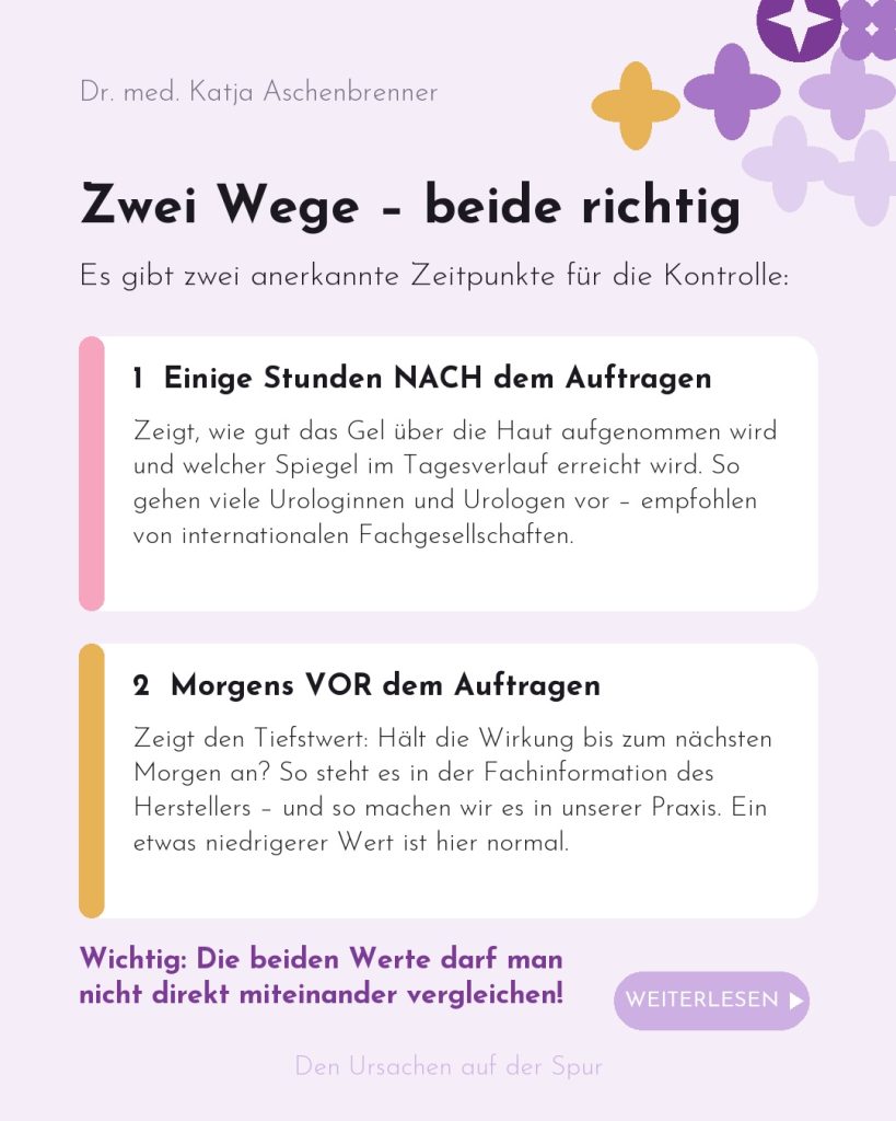 Zwei Zeitpunkte für die Testosteron-Kontrolle